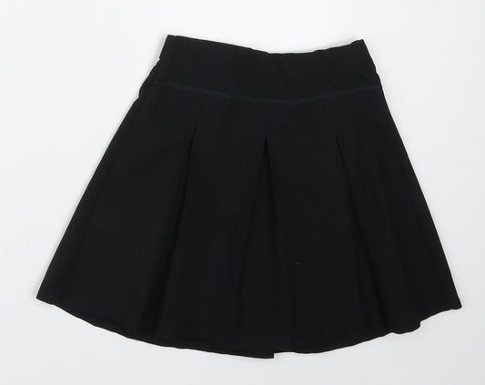 TU Girls Black Pleated Skirt Size 7 Years