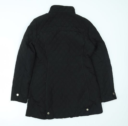 Preworn Womens Black Overcoat Coat Size 10