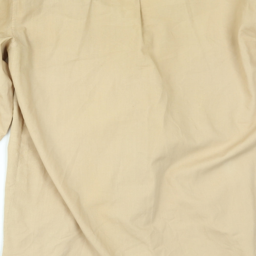htex Mens Beige Button-Up Size L