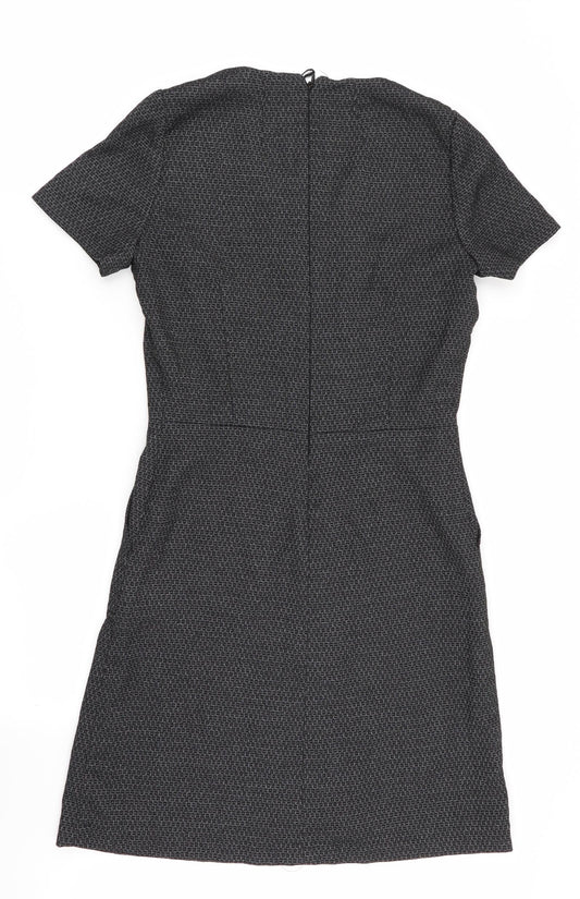 NEXT Womens Black Geometric Fit & Flare Size 8
