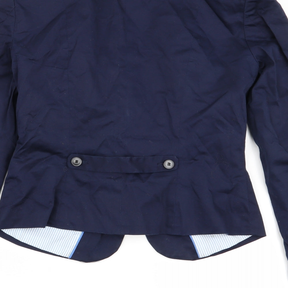H&M Womens Blue Jacket Blazer Size 6