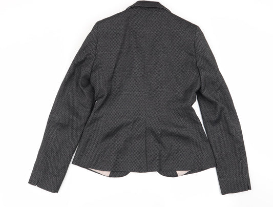 NEXT Womens Black Geometric Jacket Blazer Size 8