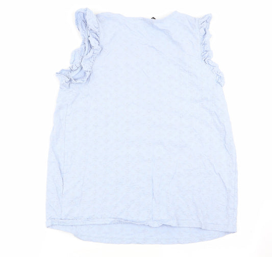 New Look Womens Blue Floral Basic Tank Size 14
