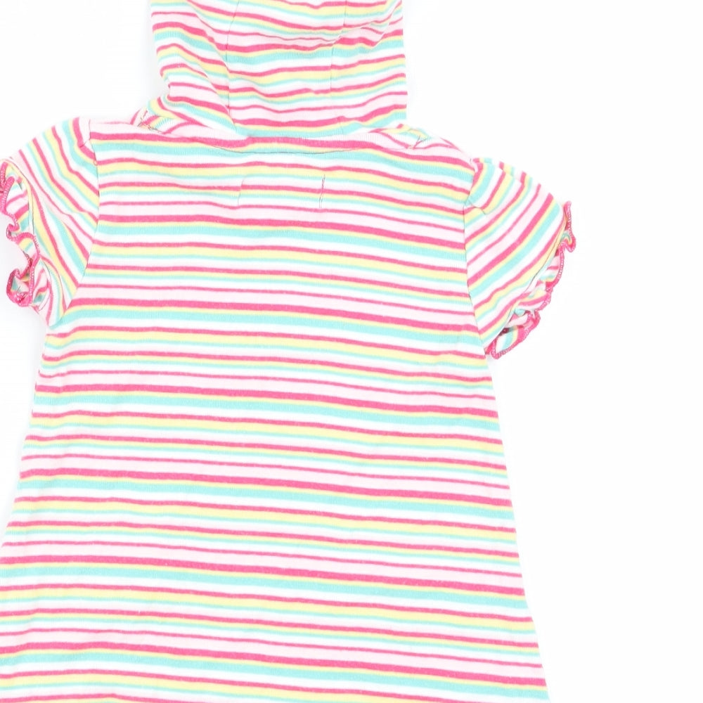 Brand and care label for Debenhams girls’ multicoloured striped jumper dress, size 3-6, months