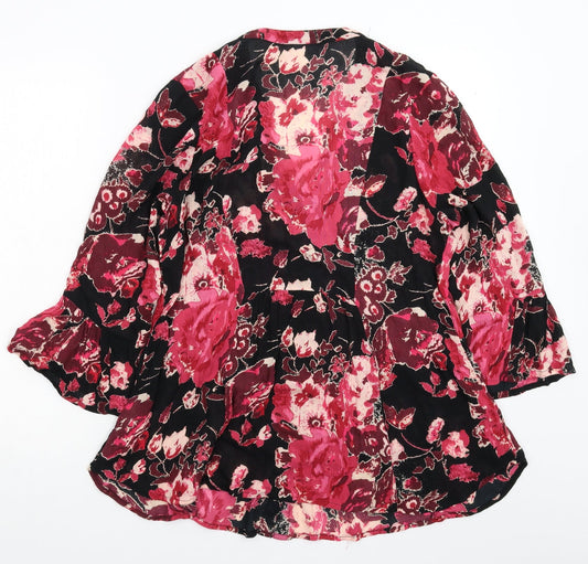 Together Womens Multicoloured Floral Basic Button-Up Size 10