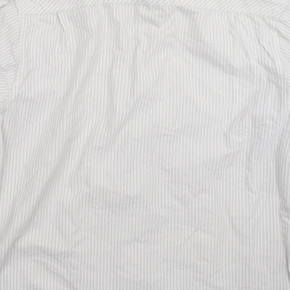 Cedar Wood State Mens Grey Striped Button-Up Size M