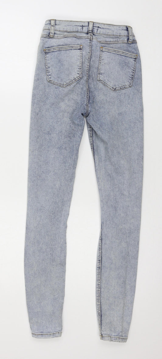 Denim & Co. Womens Blue Denim Skinny Jeans Size 6 L27 in