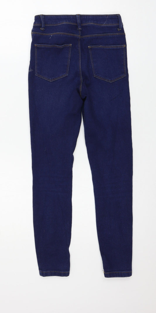 Denim & Co. Womens Blue Denim Skinny Jeans Size 6 L24 in