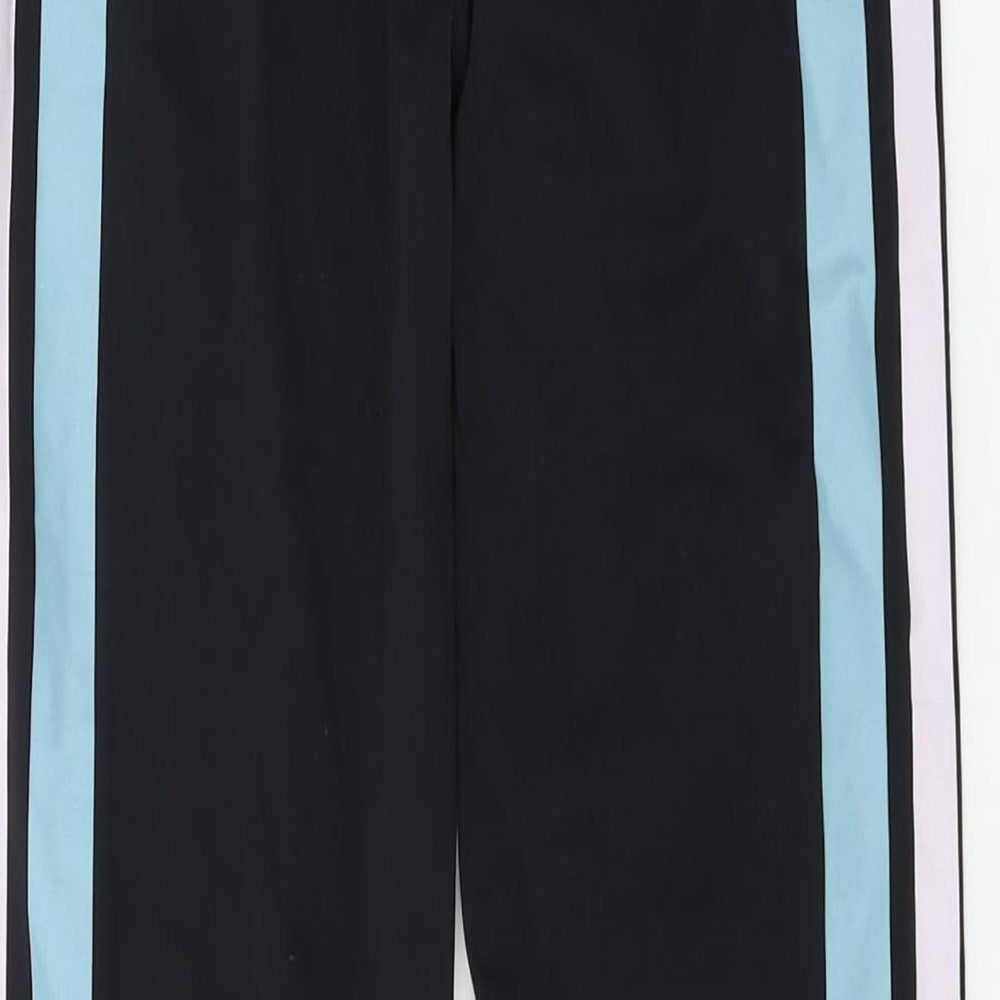 Workout Womens Black Striped Jersey Capri Leggings Size 4 L25 in