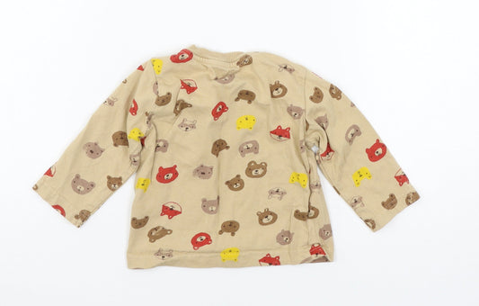 Nutmeg Boys Brown Geometric Jersey Basic T-Shirt Size 9-12 Months - bear