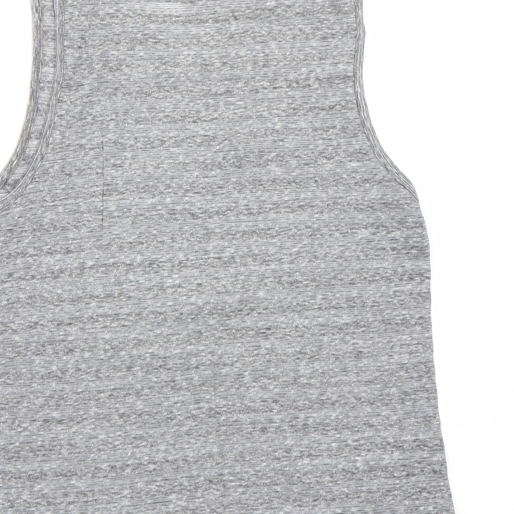 New Look Womens Grey Striped Basic Tank Size 10