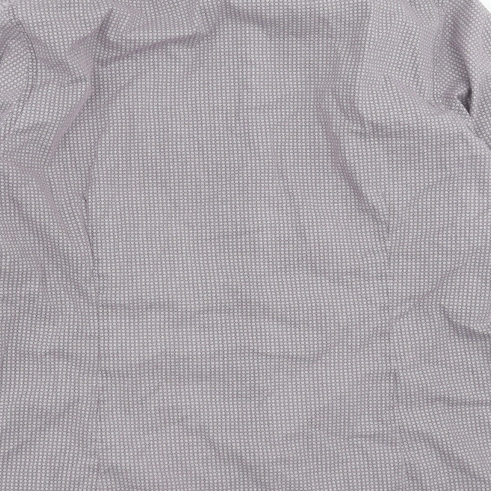 Debenhams Mens Purple Geometric Dress Shirt Size 16