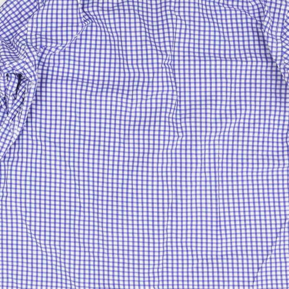 Carducci Mens Blue Geometric Button-Up Size 16.5