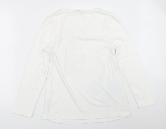 BM Womens White Basic T-Shirt Size M