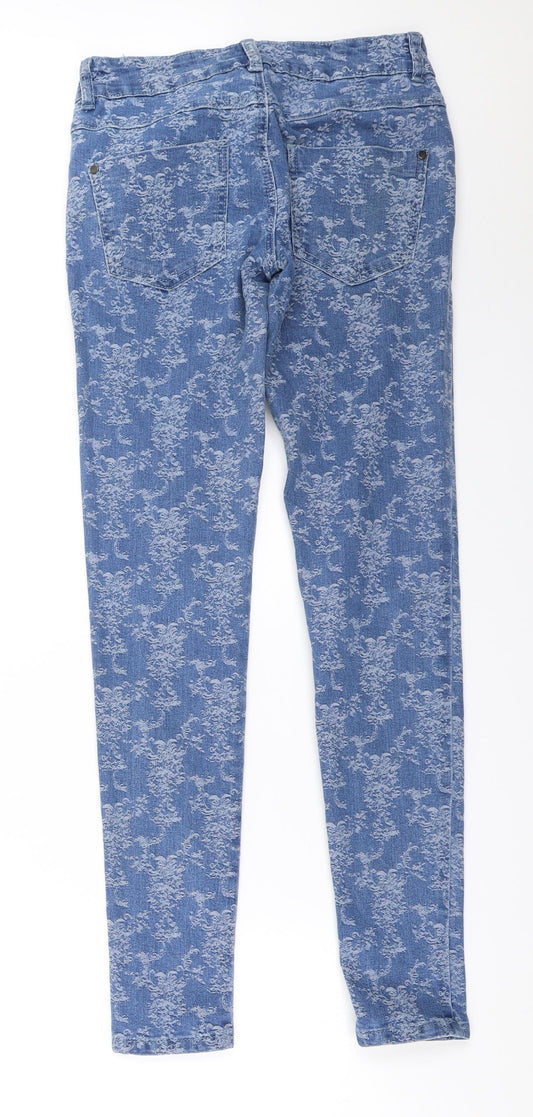 Primark Womens Blue Skinny Jeans Size 6 L30 in