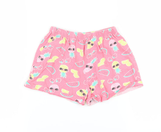 kids Girls Pink Solid Top Pyjama Pants Size 6-7 Years
