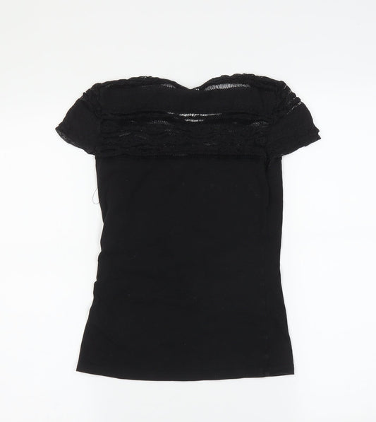 H&M Womens Black Basic T-Shirt Size XS