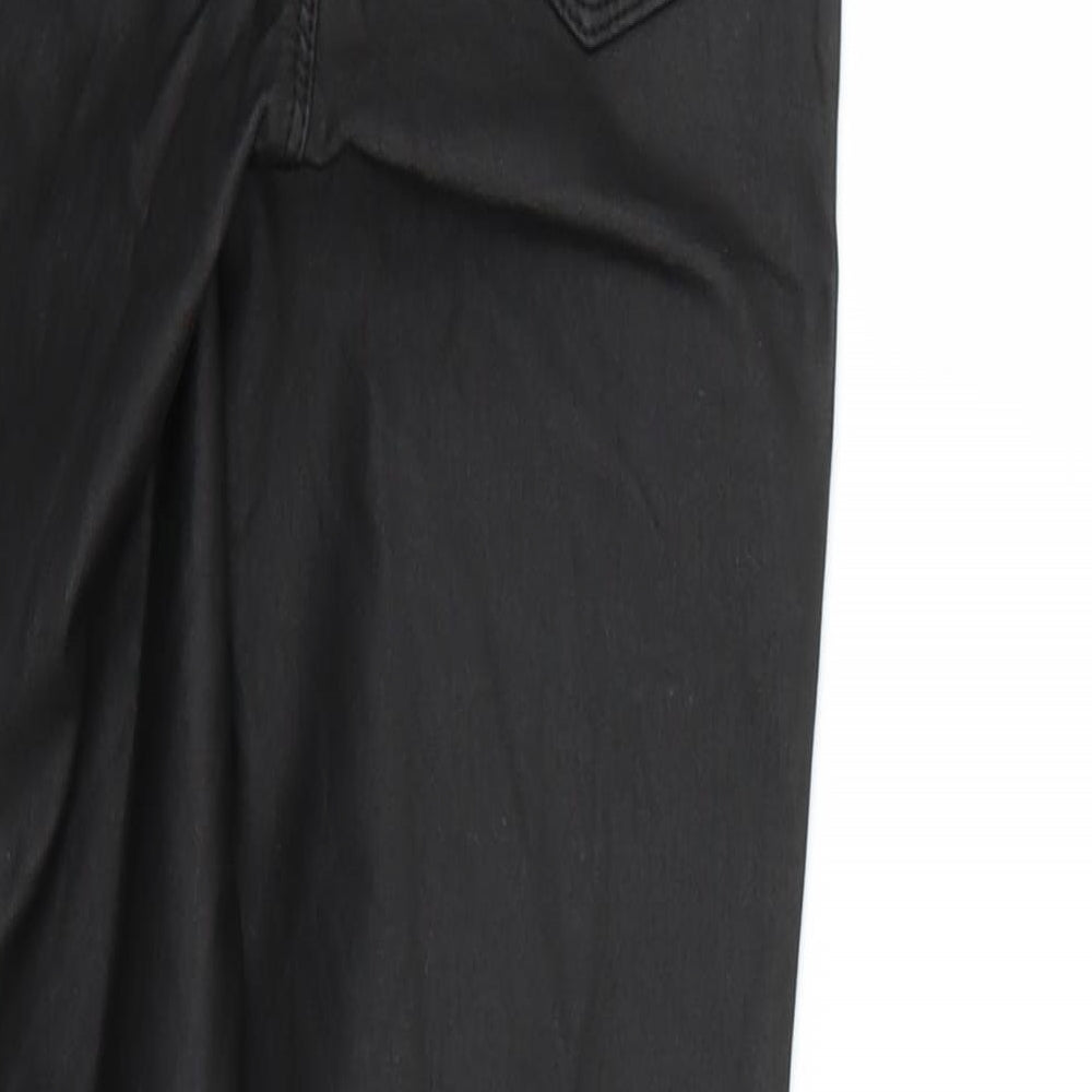 Brand and care label for Denim & Co. women’s black skinny jeans, size UK 4, 28-inch leg