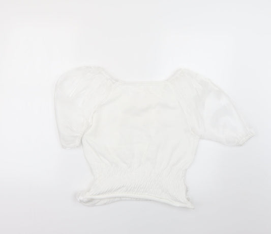 indie+ moi Womens White Basic Blouse Size 12