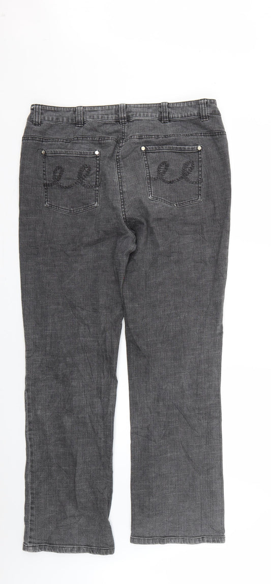 cc Womens Grey Straight Jeans Size 16 L30 in