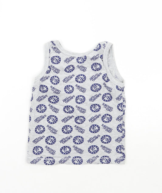 George Boys Grey Geometric Basic Tank Size 4-5 Years