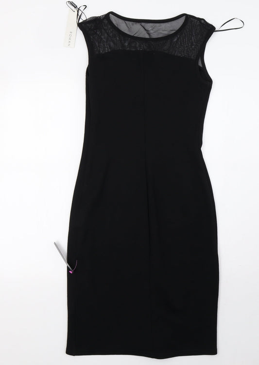 Roman Womens Black Bodycon Size 10
