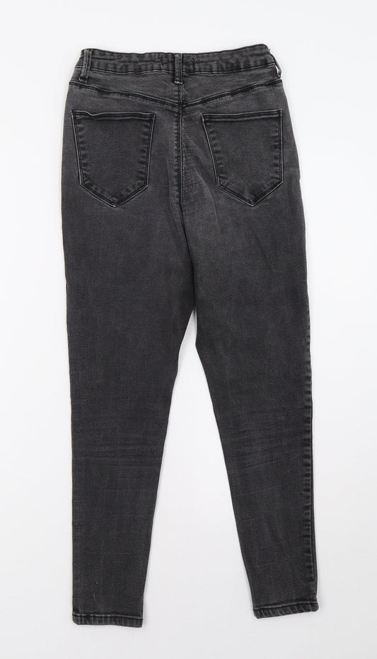 Dorothy Perkins Womens Grey Denim Straight Jeans Size 10 L26 in