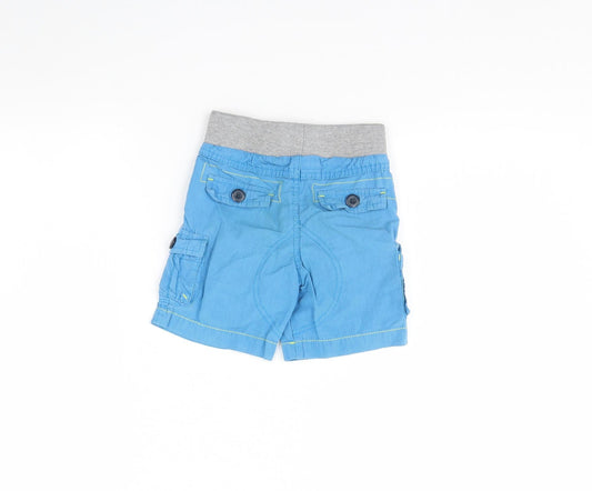 Cherokee Boys Blue Striped Chino Shorts Size 4 Years