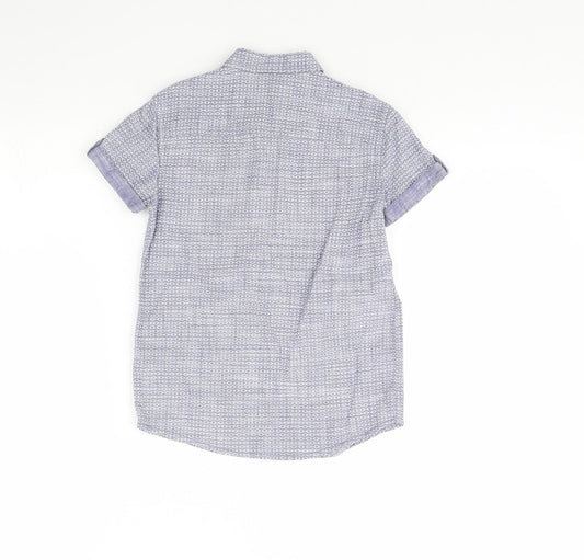 George Boys Blue Geometric Basic Button-Up Size 6 Years