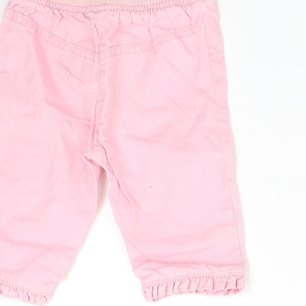 Brand and care label for Debenhams Baby Pink Track Pants Trousers, size 3-6, Months