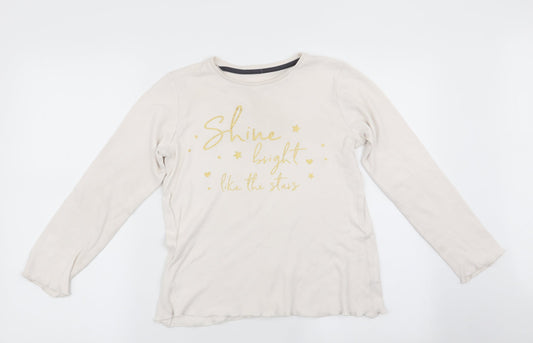 George Girls White Solid Pyjama Top Size 11-12 Years - Shine like the Stars