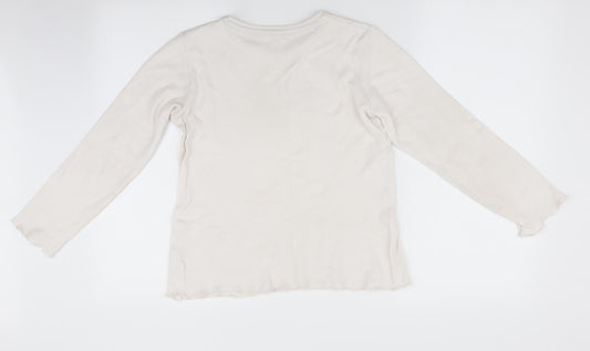 George Girls White Solid Pyjama Top Size 11-12 Years - Shine like the Stars