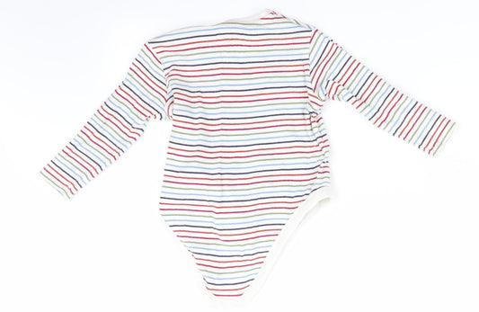 Fred and Flo Boys White Striped Romper One-Piece Size 12-18 Months