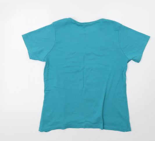 Maya Womens Green Basic T-Shirt Size XL