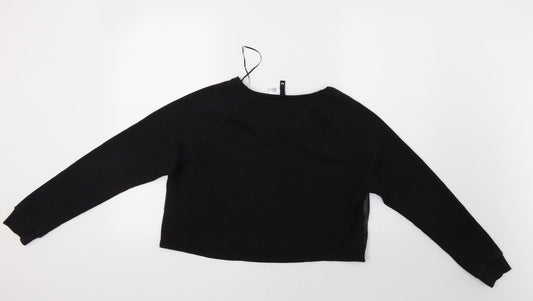 H&M Womens Black Animal Print Pullover Hoodie Size M