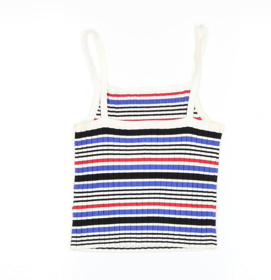 H&M Womens Multicoloured Striped Basic Tank Size S
