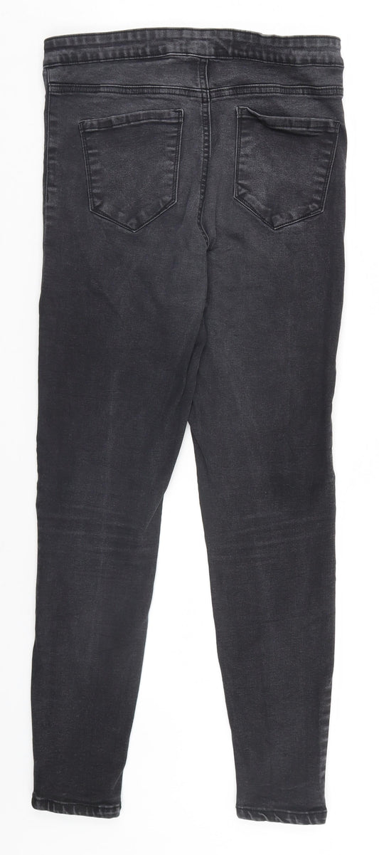 Denim & Co. Womens Grey Straight Jeans Size 14 L26 in