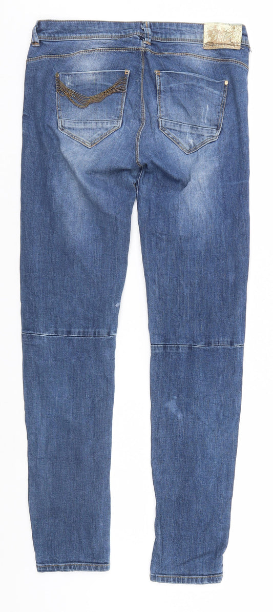 Bershika Womens Blue Skinny Jeans Size 10 L30 in