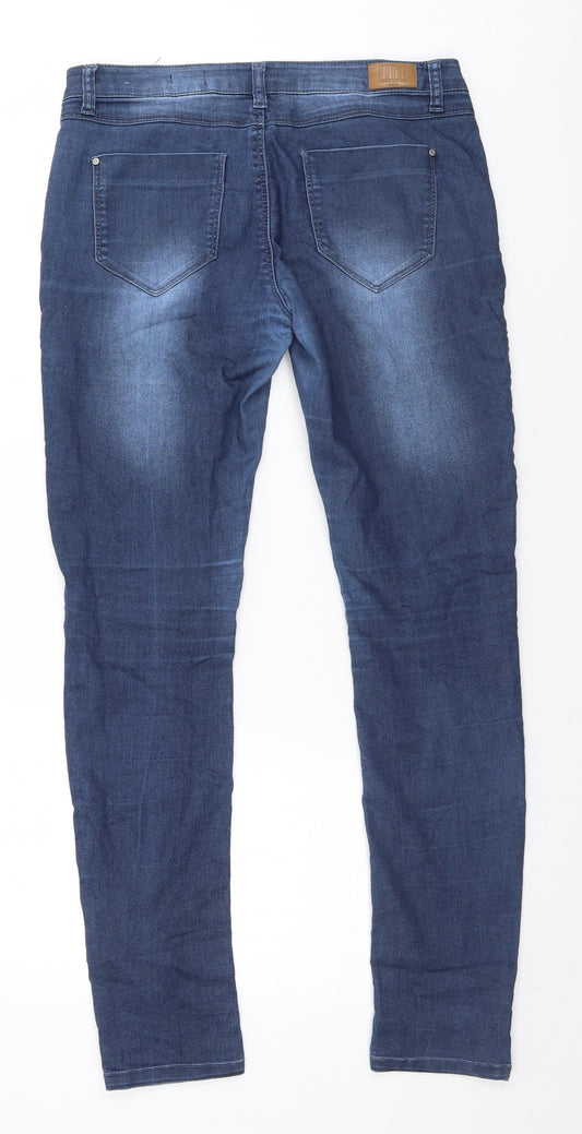 House Womens Blue Skinny Jeans Size 12 L30 in