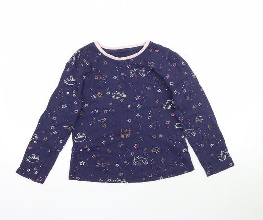 George Girls Blue Solid Top Pyjama Top Size 8-9 Years - Stars Star