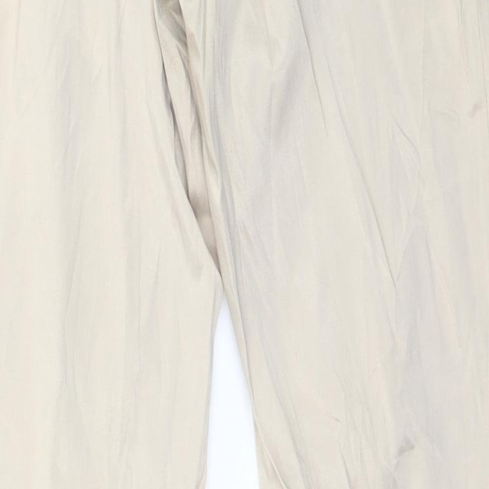 Preworn Womens Beige Satin Trousers Size XS L27 in - Shiny Satin Feel