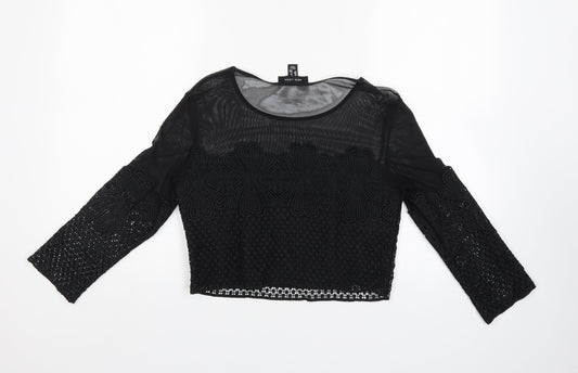 New Look Womens Black Basic Blouse Size 8