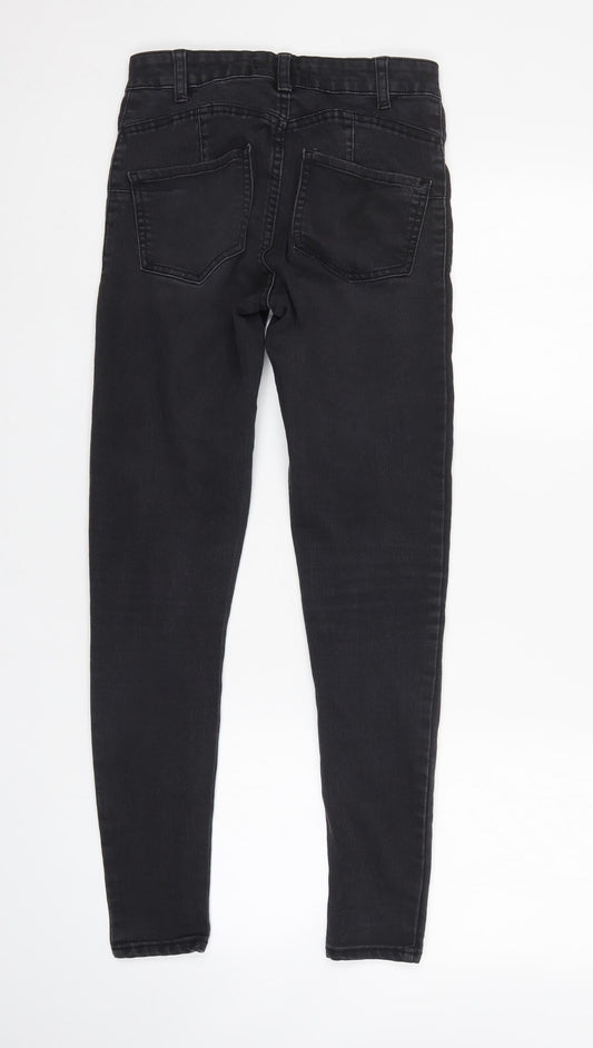 Denim & Co. Womens Black Denim Tapered Jeans Size 8 L28 in