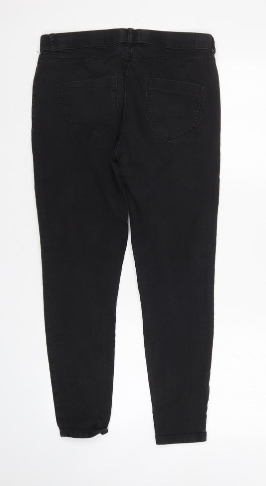 Dorothy Perkins Womens Black Denim Tapered Jeans Size 10 L25 in
