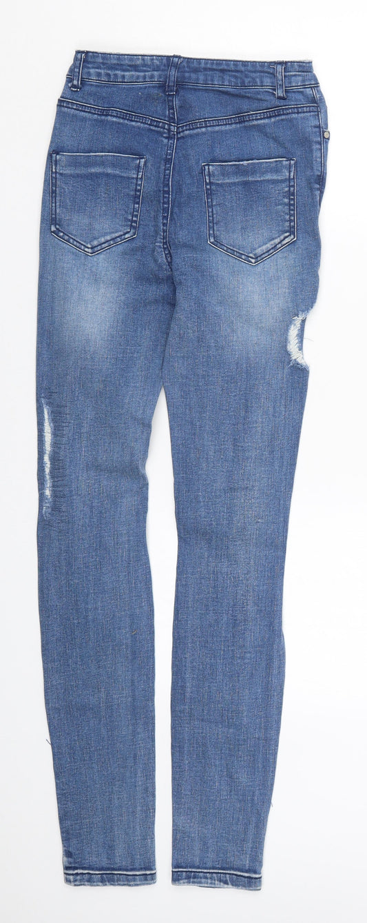 Missguided Womens Blue Denim Skinny Jeans Size 4 L28 in