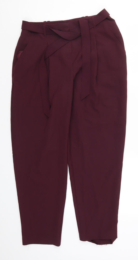 NEXT Womens Purple Trousers Size 12 L26 in - Plum Coloured