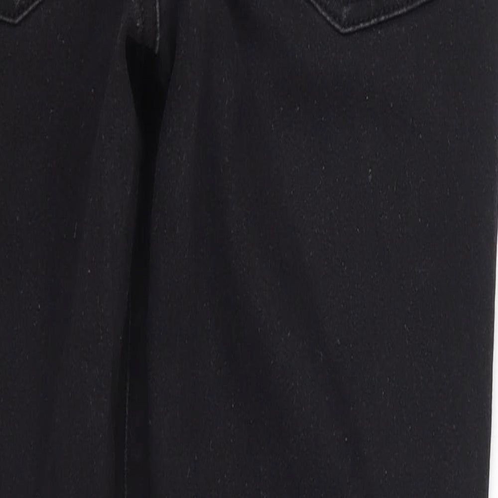 Brand and care label for Denim Co women’s black denim skinny jeans, size UK 14, 27-inch leg
