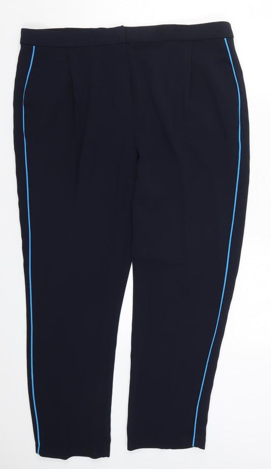 Topshop Womens Blue Trousers Size 14 L26.5 in