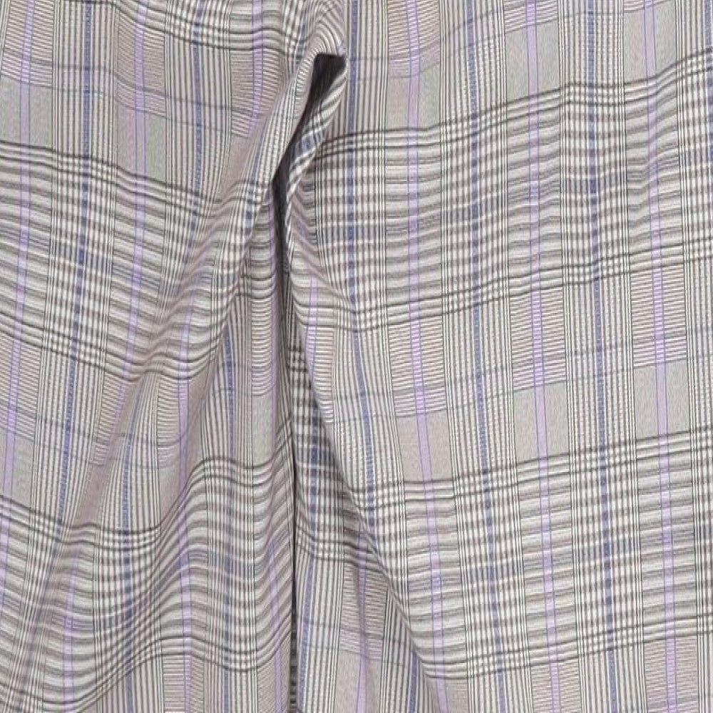 Nasty Gal Womens Purple Check Trousers Size 6 L28 in