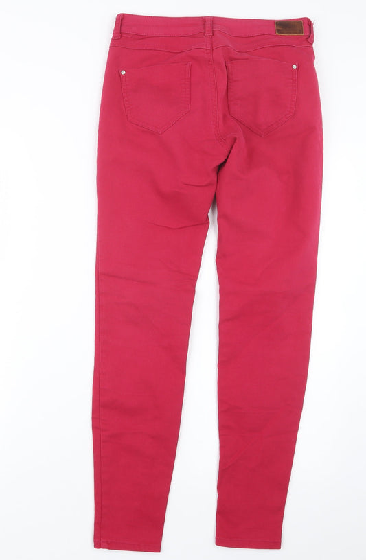 Zara Womens Pink Denim Straight Jeans Size 8 L26.5 in